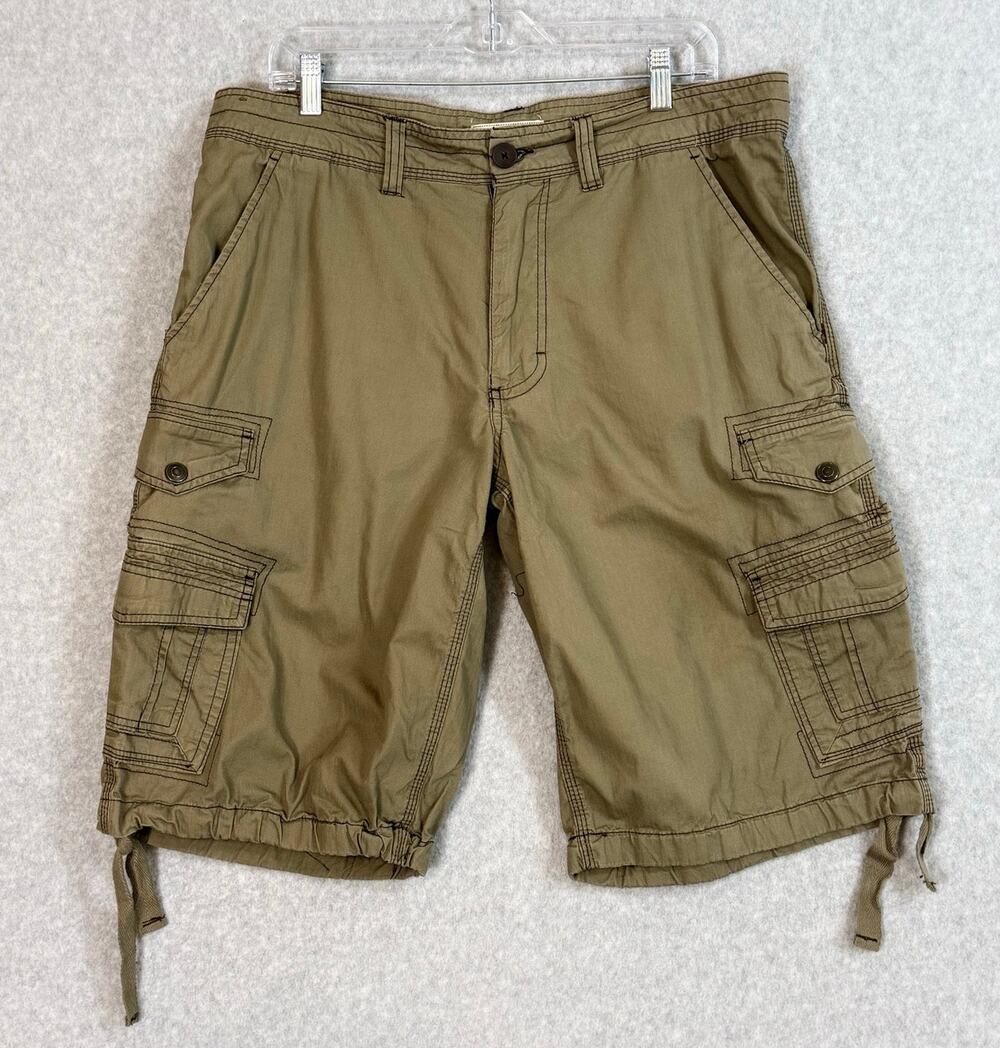 Vtg Y2K Route 66 Cargo Utility Shorts Size 36 Skater Grunge Contrast Stitching